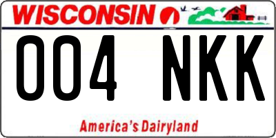 WI license plate 004NKK