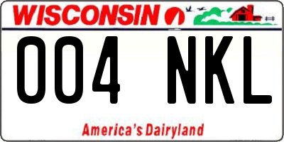 WI license plate 004NKL