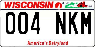 WI license plate 004NKM