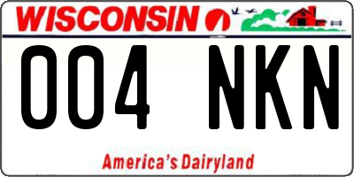 WI license plate 004NKN