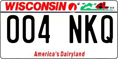 WI license plate 004NKQ