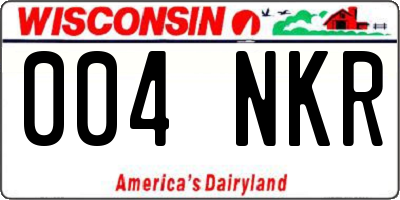 WI license plate 004NKR