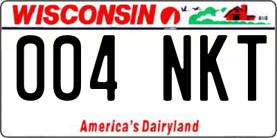 WI license plate 004NKT