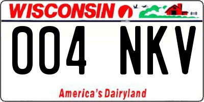 WI license plate 004NKV