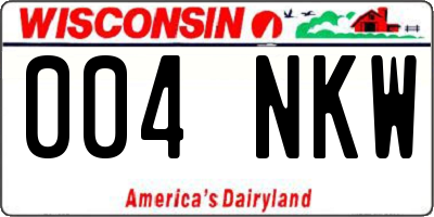 WI license plate 004NKW