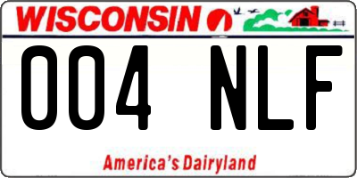 WI license plate 004NLF