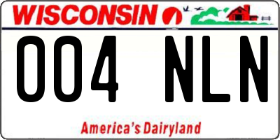 WI license plate 004NLN