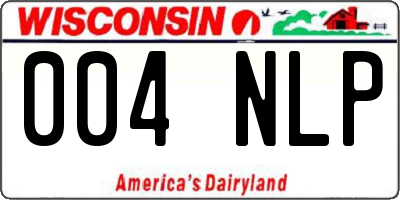 WI license plate 004NLP