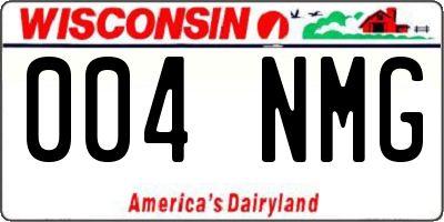 WI license plate 004NMG
