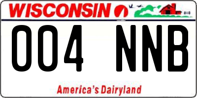WI license plate 004NNB
