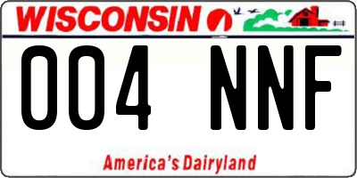 WI license plate 004NNF