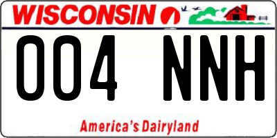 WI license plate 004NNH