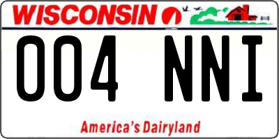 WI license plate 004NNI