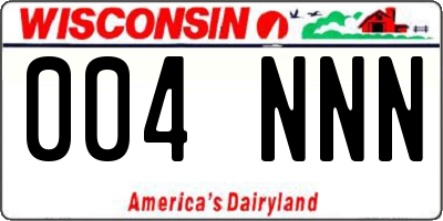 WI license plate 004NNN