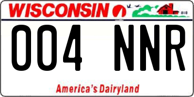 WI license plate 004NNR
