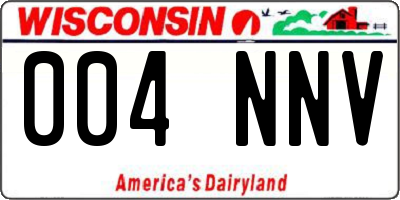 WI license plate 004NNV