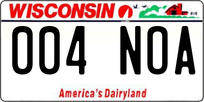 WI license plate 004NOA