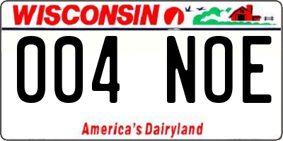 WI license plate 004NOE