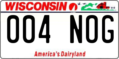 WI license plate 004NOG