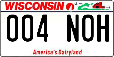 WI license plate 004NOH