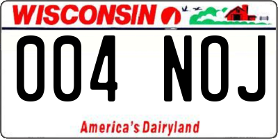 WI license plate 004NOJ