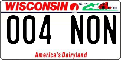 WI license plate 004NON