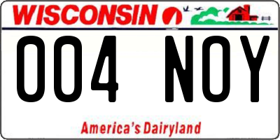 WI license plate 004NOY