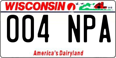 WI license plate 004NPA