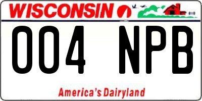 WI license plate 004NPB