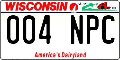 WI license plate 004NPC