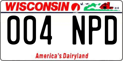 WI license plate 004NPD