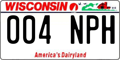 WI license plate 004NPH