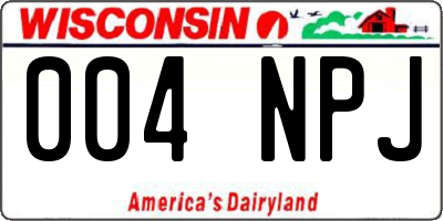 WI license plate 004NPJ