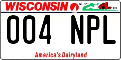 WI license plate 004NPL