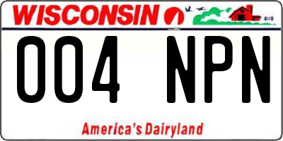 WI license plate 004NPN