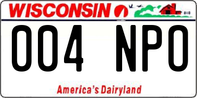 WI license plate 004NPO
