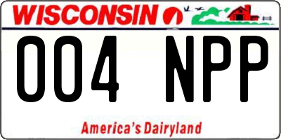 WI license plate 004NPP
