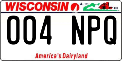 WI license plate 004NPQ