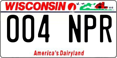 WI license plate 004NPR