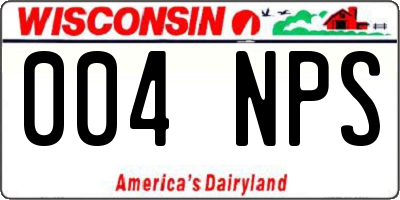 WI license plate 004NPS
