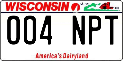 WI license plate 004NPT