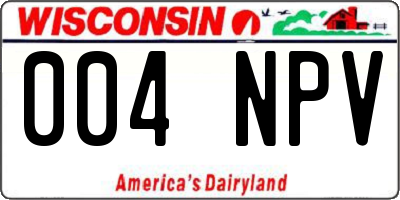 WI license plate 004NPV