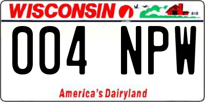 WI license plate 004NPW