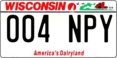 WI license plate 004NPY