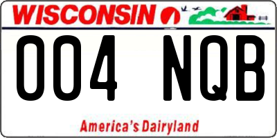 WI license plate 004NQB
