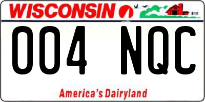 WI license plate 004NQC