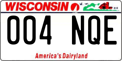 WI license plate 004NQE