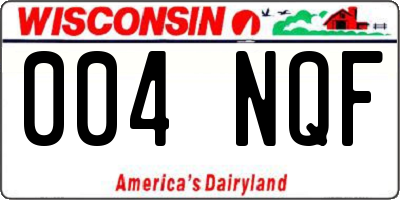 WI license plate 004NQF