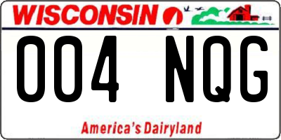 WI license plate 004NQG