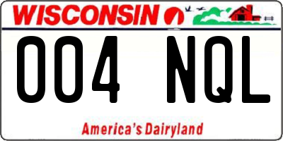 WI license plate 004NQL